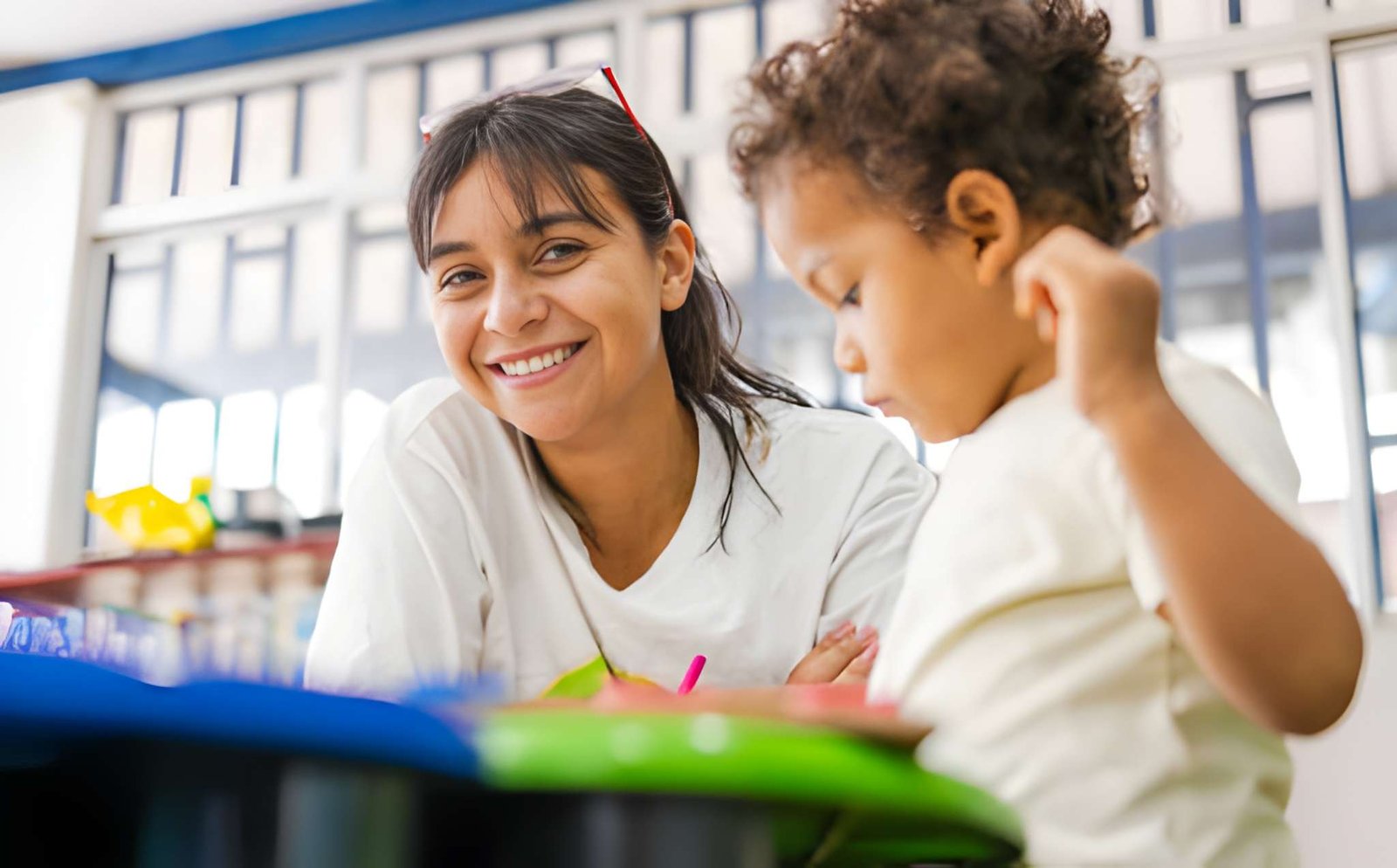 Children engaged in creative learning activities