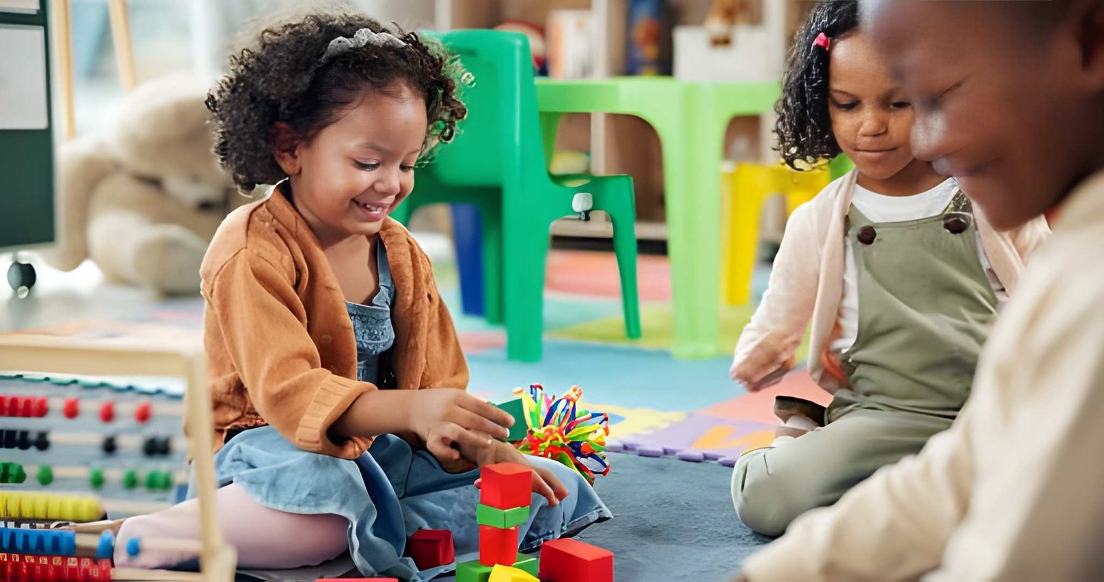 Kids playing together in the classroom